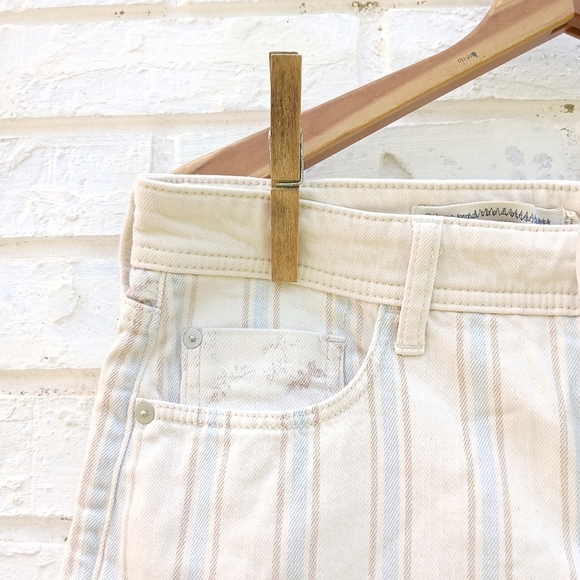 Anthropologie Pilcro Stripe Denim Slim Boyfriend Shorts - Picture 3 of 9